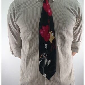 90s Vintage Looney Tunes Novelty Black Tie